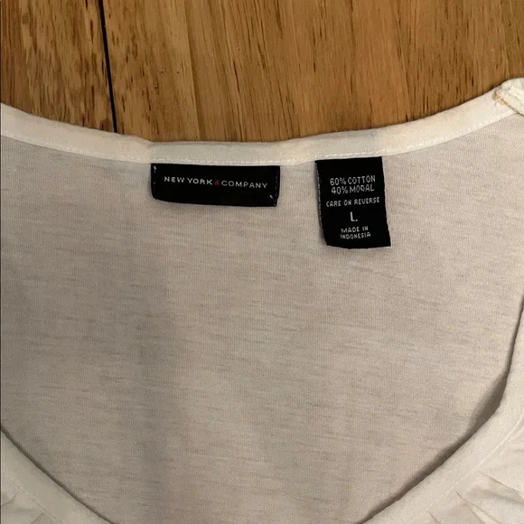 New York & Company Ivory Pleated Blouse - Picture 2 of 3